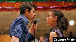 Damon Daunno as Curly and Amber Gray as Laurey perform in Rodgers and Hammerstein's 'Oklahoma!' at the Bard SummerScape Festival in New York. (Photo by Cory Weaver)