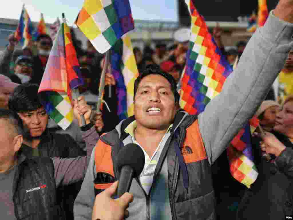 Protesta en Bolivia contra presidenta interina