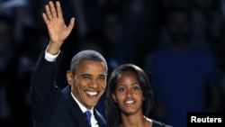 Presidente Barack Obama com a filha Malia