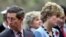 FILE - Princess Diana and Prince Charles look in different directions, Nov. 3, during a service held to commemorate the 59 British soldiers killed in action during the Korean War, Nov. 3, 1992. 