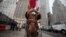 A horse pulls a carriage on 59th St in the Manhattan borough of New York, Dec. 1, 2014. 