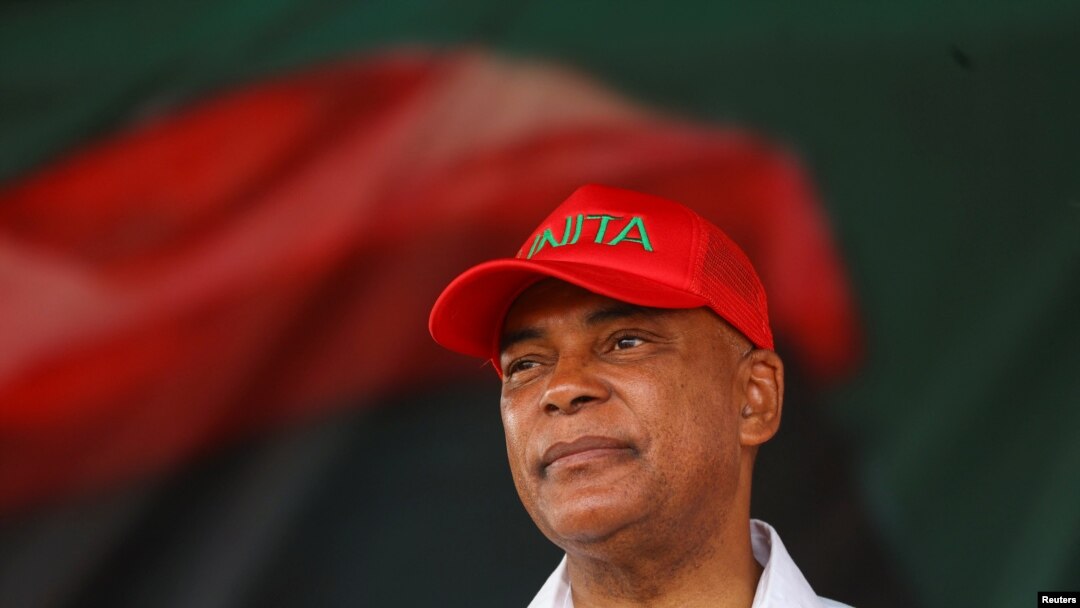 Adalberto Costa Junior, the leader of Angola's main opposition party UNITA, looks on during the party's final rally at Cazenga, outside the capital Luanda in Angola, August 22, 2022.