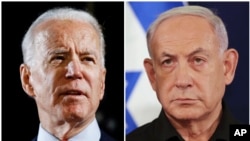 Biden, (Hagu) Netanyahu, (Dama)