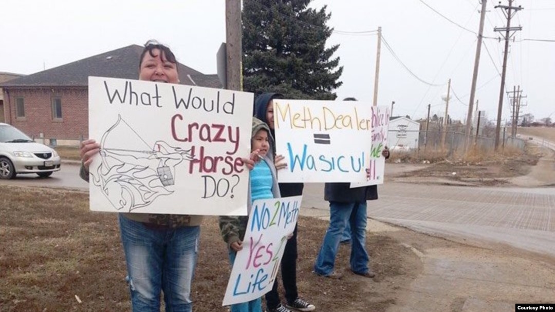 Lakota tribe member Julie Richards, left, is leading a campaign against methamphetamine abuse on the Pine Ridge Reservation in South Dakota. Photo courtesy Julie Richards