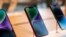 FILE - iPhone 14 smartphones are on display at an Apple Store in Los Angeles, on September 16, 2022.