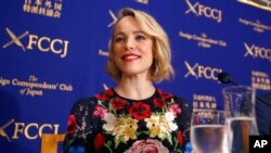 Actress Rachel McAdams smiles before a press conference in Tokyo, April 14, 2016. 