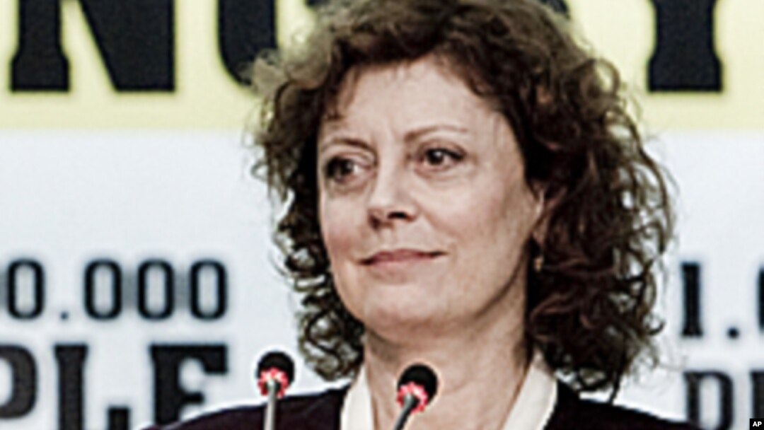 Aktris Susan Sarandon dalam sebuah acara PBB di Roma, Italia. (Foto: Dok)