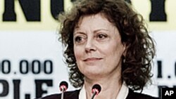 Aktris Susan Sarandon dalam sebuah acara PBB di Roma, Italia. (Foto: Dok)