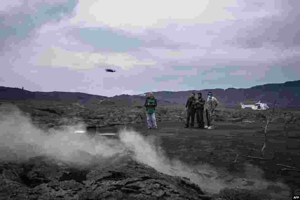 Dario Tedesco, volcanologiste ya ekolo Italie azali kosala mpo na MONUSCO mosala ya kotala volcan Nyiragongo, pene na Goma, Nord-Kivu, 30 mai 2021.