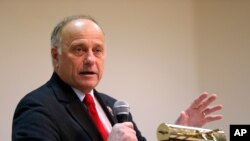 Rep. Steve King, R-Iowa, speaks during a town hall meeting in Primghar, Iowa, Jan. 26, 2019.