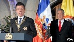 El presidente Santos dijo que acordó con Piñera analizar la posibilidad de suministrar energía eléctrica al norte de Chile.