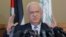 Palestinian Saeb Erekat, a veteran peace negotiator, speaks during a news conference in the West Bank city of Ramallah, Sept. 11, 2018.