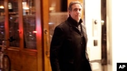 Michael Cohen, U.S. President Donald Trump's personal attorney, walks to his hotel, April 10, 2018, in New York.