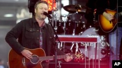 FILE - Blake Shelton performs at Today's Halloween Extravaganza 2017 in New York City, Oct. 13, 2017.