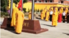 中国某寺庙僧人举行升国旗仪式 （视频截图）