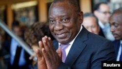 Le vice-président Cyril Ramaphosa au forum économique mondial sur l'Afrique à Durban, en Afrique du sud, le 5 mai 2017.