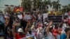 Myanmar Anti-Coup Protesters Return to Streets After Observing General Strike