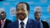 FILE - Cameroonian President Paul Biya makes an appearance during elections in Yaounde, Cameroon, on Oct. 7, 2018. A government spokesperson says Biya will announce whether he will run again in 2025 shortly before that election.