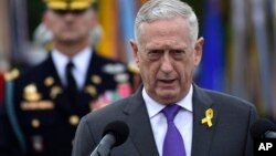 Menhan AS Jim Mattis berbicara di Pentagon (foto: dok). 