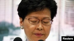 香港特首林郑月娥6月15日星期六召开记者会宣布暂缓《逃犯条例》修例