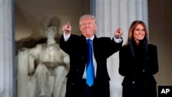 Presidente americano, Donald Trump, e primeira-dama americana, Melania Trump