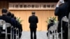 Mayor of Sado City Ryugo Watanabe delivers a speech during a memorial ceremony for the Sado Island Gold Mine in Sado, Niigata prefecture, Japan, Nov. 24, 2024.