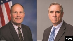 致信“英国48家集团俱乐部”的共和党众议员约翰·穆勒纳尔(左)和民主党参议员杰夫·默克利。