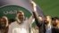 FILE - Leading member of the Islamic Jama'a Assem Abdel Maged (L) gestures with other leaders during a protest around the Raba El-Adwyia mosque square in the suburb of Nasr City, Cairo, June 28, 2013. 