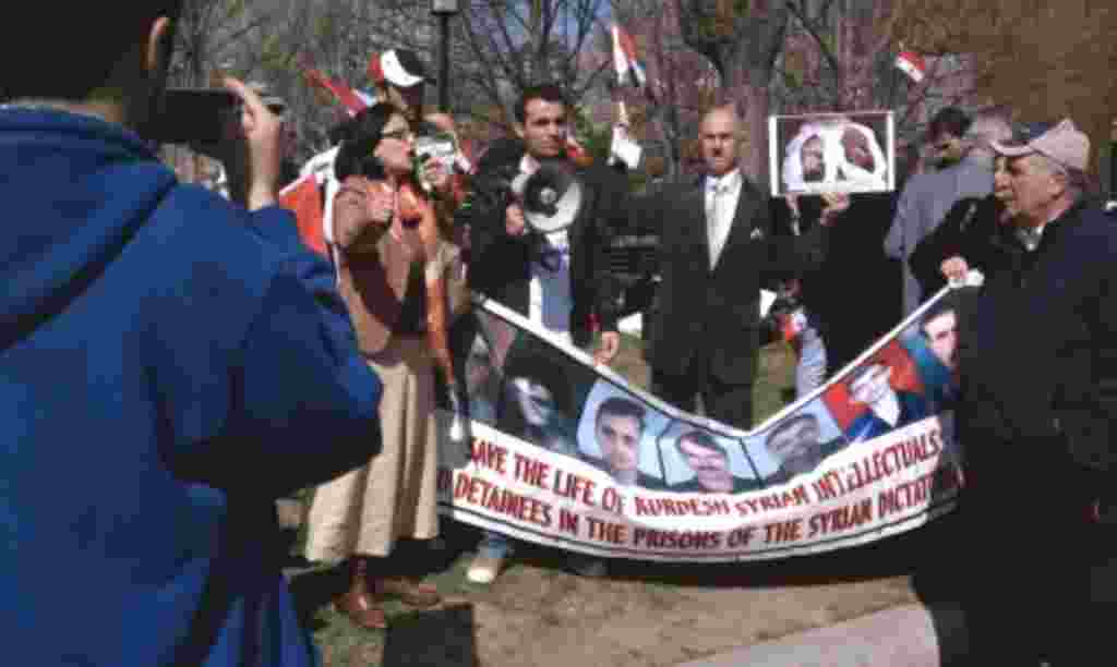 Syrians protest in Washington DC, Saturday March 26, 2011