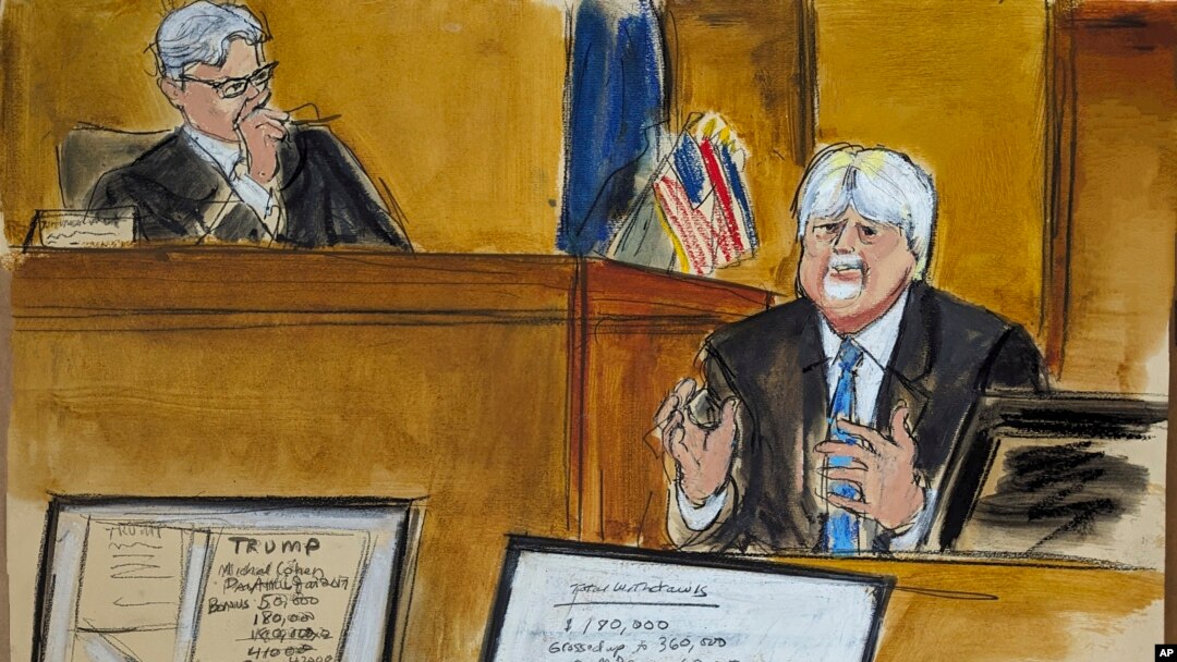 Jeffrey McConney, ex contable de la Organización Trump, declara en juicio contra el expresidente Donald Trump en Nueva York el 6 de mayo de 2024.