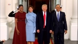 President Obama greets President-elect Trump