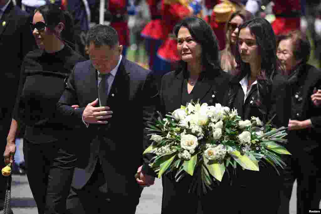  Kenji y Keiko Fujimori participan del homenaje póstumo a su padre, en Lima, Perú. El expresidente peruano culminó su gobierno con graves acusaciones contra los derechos humanos y corrupción. &nbsp; 