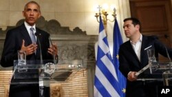 El presidente Obama dio una conferencia de prensa conjunta con el ministro griego, Alexis Tsipras, en Atenas.