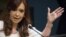 FILE - President of Argentina Cristina Fernandez de Kirchner addresses attendees during the 70th session of the United Nations General Assembly at the U.N. headquarters in New York, Sept. 28, 2015. 