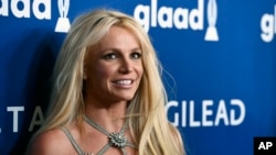 FILE - This April 12, 2018 file photo shows Britney Spears at the 29th annual GLAAD Media Awards in Beverly Hills, California. (Photo by Chris Pizzello/Invision/AP, File)