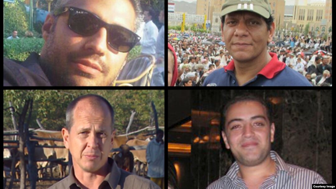 Al Jazeera reports that journalists, Peter Greste, Mohamed Fahmy, Baher Mohamed and Mohamed Fawzy are being held after being arrested by Egyptian security forces on Dec. 29. (Al Jazeera)