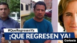 El medio de comunicación RCN Televisión denuncia posible secuestro de dos de sus periodistas, quienes investigaban la desaparición de Salud Hernández-Mora, derecha.