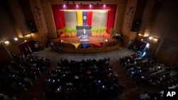 El líder opositor Juan Guaidó en una presentación conmemorativa en Caracas, Venezuela, en marzo de 2020.