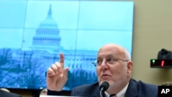 Centers for Disease Control and Prevention Director Robert Redfield testifies before the House Commerce subcommittee on Capitol Hill, Feb. 26, 2020, during a hearing on the budget and coronavirus.