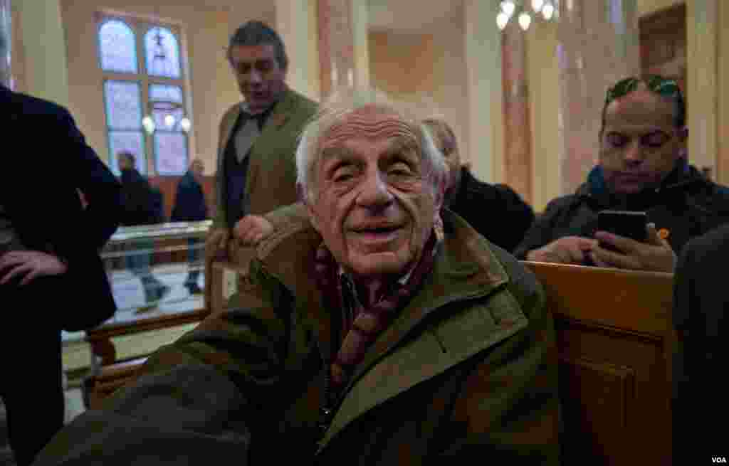 "I'm so happy for this opening and recognition, but Jews are very few here in Egypt," Albert Arie, 90, said of the restoration of Eliyahu Hanavi Synagogue in Alexandria. "I think it will be perfect for tourism." (Hamada Elrasam/VOA)
