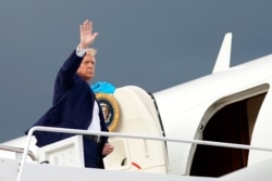 President Donald Trump boards Air Force One to attend a campaign rally in Latrobe, Pa., Sept. 3, 2020, at Andrew Air Force Base, Md.