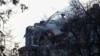 A view shows a residential building damaged during a Russian drone strike in Kyiv, Ukraine, Jan. 1, 2025.