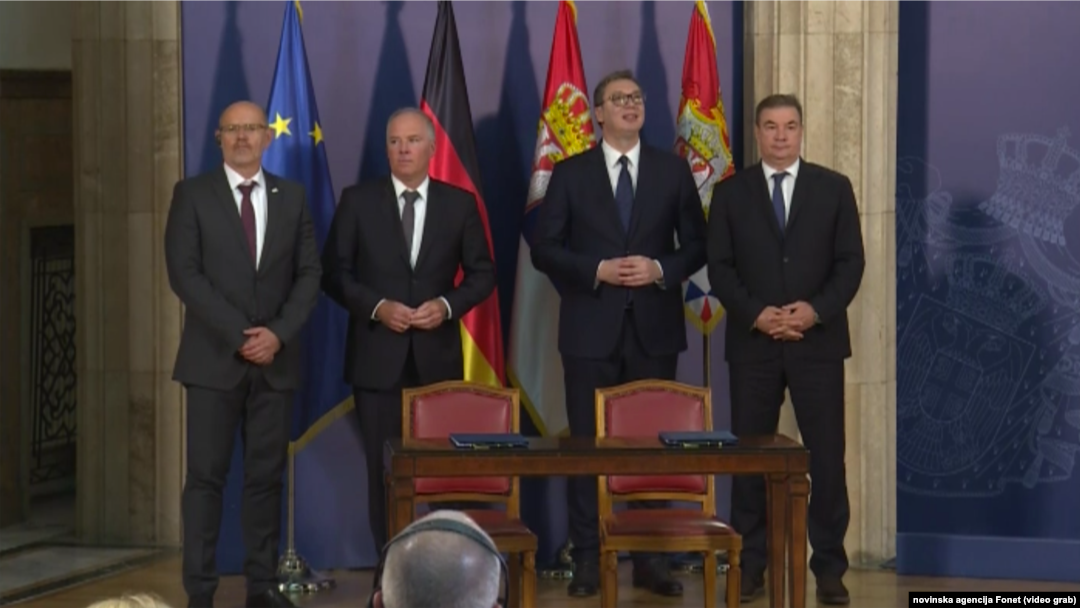Posle potpisivanja memoranduma o razumevanju sa MTU Aero Engines AG, Foto: video grab