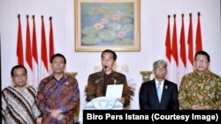 Presiden Jokowi di Istana Bogor, Kamis (7/12), mengecam kebijakan Presiden AS Donald Trump yang mengakui Yerusalem sebagai ibukota Israel.