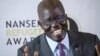 South Sudanese surgeon Evan Atar Adaha speaks during a press conference in the Kenyan capital Nairobi, Sept. 25, 2018, after being named the recipient of the UNHCR’s 2018 Nansen Refugee Award.