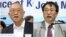 Pomoćnik generalnog direktora SZO Keidži Fukuda (levo) i dr Li Džong-ku, sa Mediscinskog fakulteta Nacionalnog univerziteta u Seulu na današnjoj konferenciji za novinare 