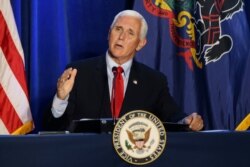 Vice President Mike Pence speaks during a roundtable discussion on reopening the economy at Rajant Corporation, which makes wireless communication systems, in Malvern, Pa., July 9, 2020.