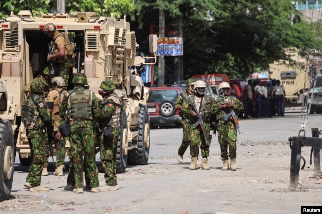 FILE - Kenyan police officers patrol as a part of a peacekeeping mission in Port-au-Prince, Haiti, July 17, 2024.