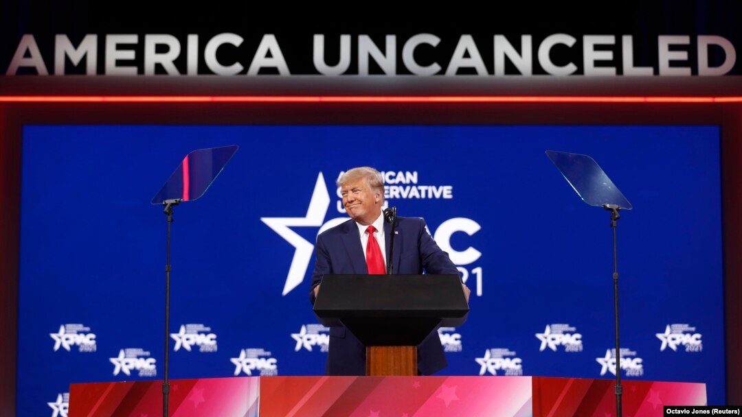 Bivši predsednik Donald Tramp na konferenciji Konzervativne političke akcije (CPAC) 2021.