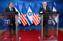 Israeli Prime Minister Benjamin Netanyahu and U.S. Secretary of State Anthony Blinken hold a joint news conference in Jerusalem, May 25, 2021.